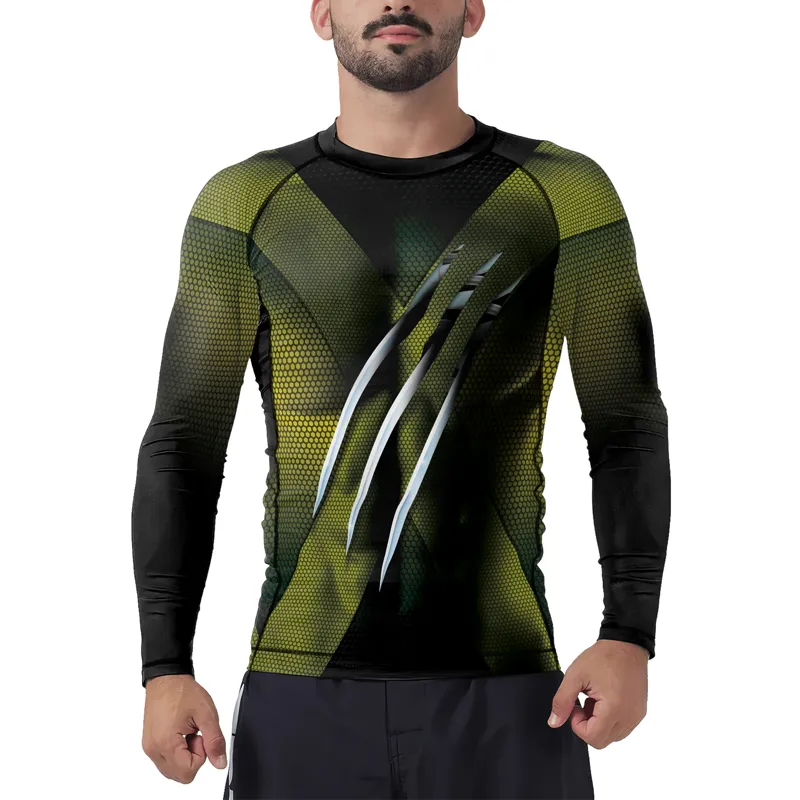 Adamantium Claws Men's Long Sleeve Rash Guard