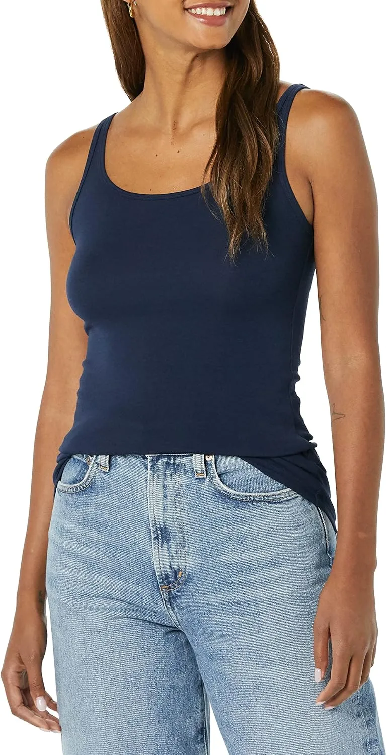 Amazon Essentials Women's Slim-Fit Thin Strap Tank Top, Pack of 2