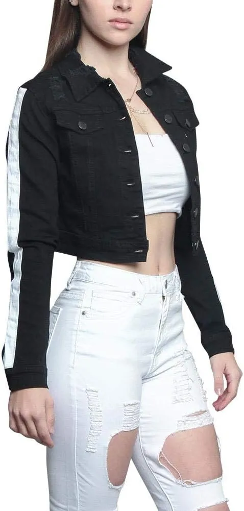 American Bazi Women's Destroyed Denim Jacket
