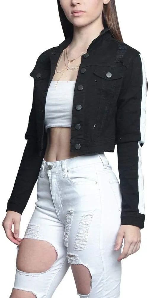 American Bazi Women's Destroyed Denim Jacket