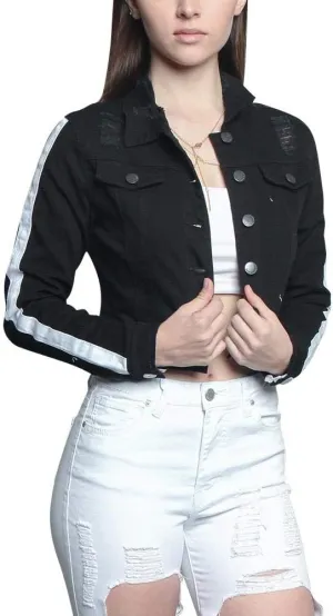 American Bazi Women's Destroyed Denim Jacket