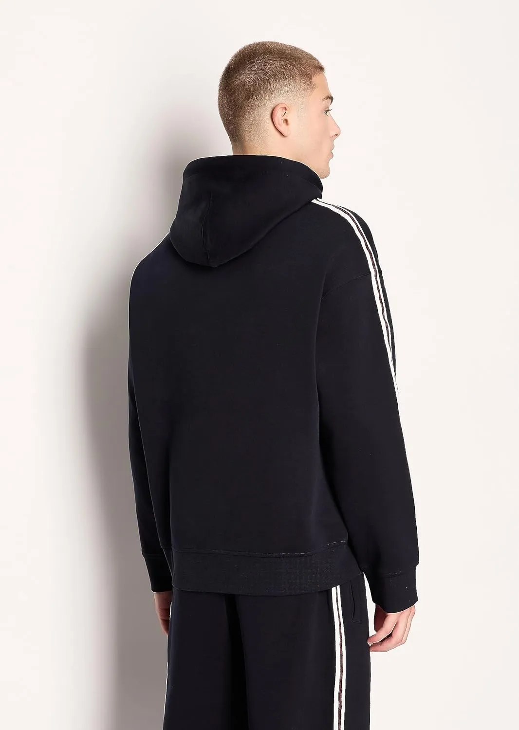 Armani Exchange Men's Bonded Cotton Signature Logo Hoodie Sweatshirt
