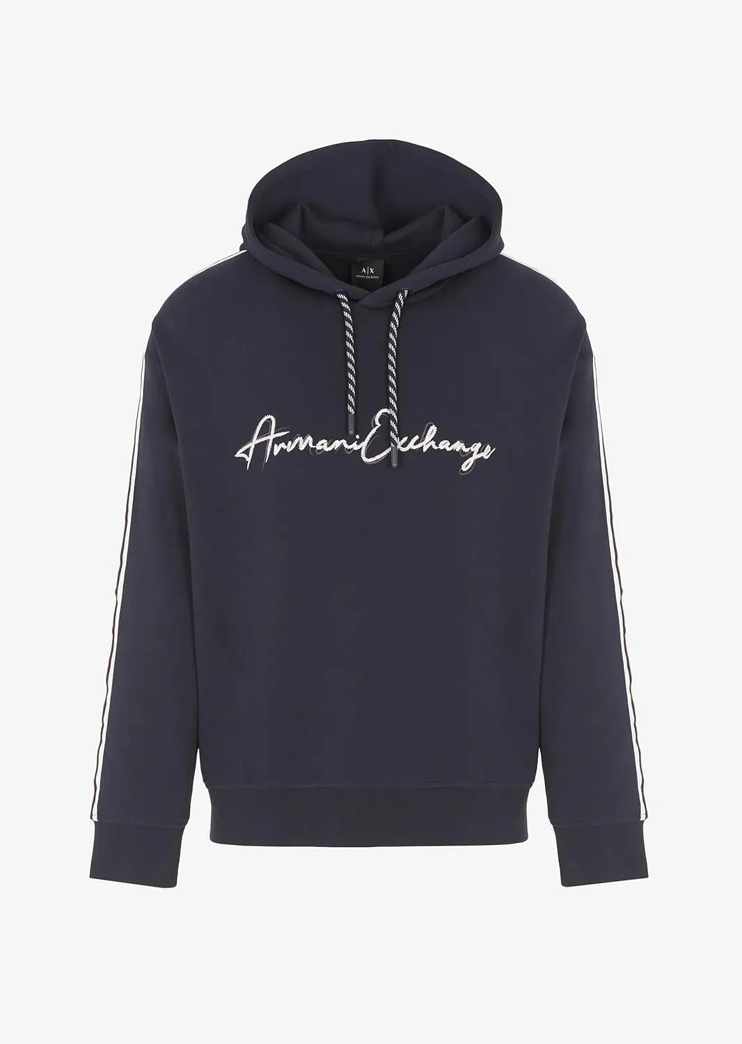 Armani Exchange Men's Bonded Cotton Signature Logo Hoodie Sweatshirt
