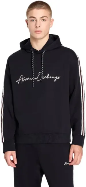 Armani Exchange Men's Bonded Cotton Signature Logo Hoodie Sweatshirt