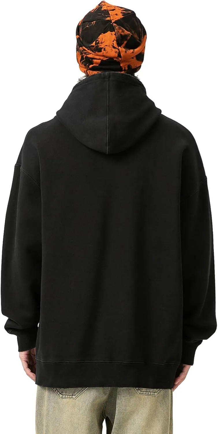Arnodefrance Men Vintage Washed Graphic Hoodies Printing Graffiti Hoodie Cotton Warm Pullover