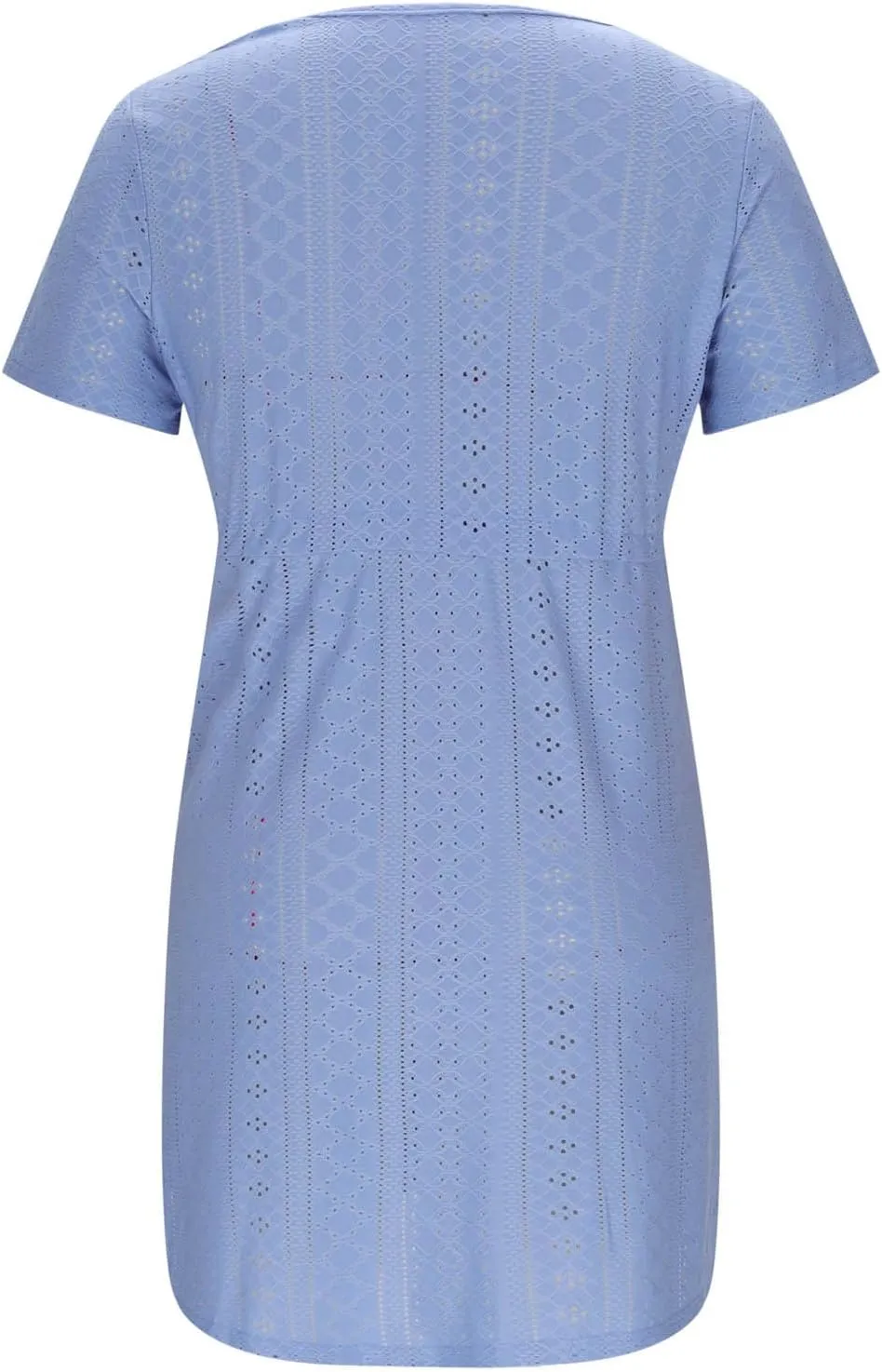 Beach Dresses for Women 2025 Summer Drawstring Waist Casual Eyelet Dress A-Line Flowy Split Hem Vacation Mini Dress
