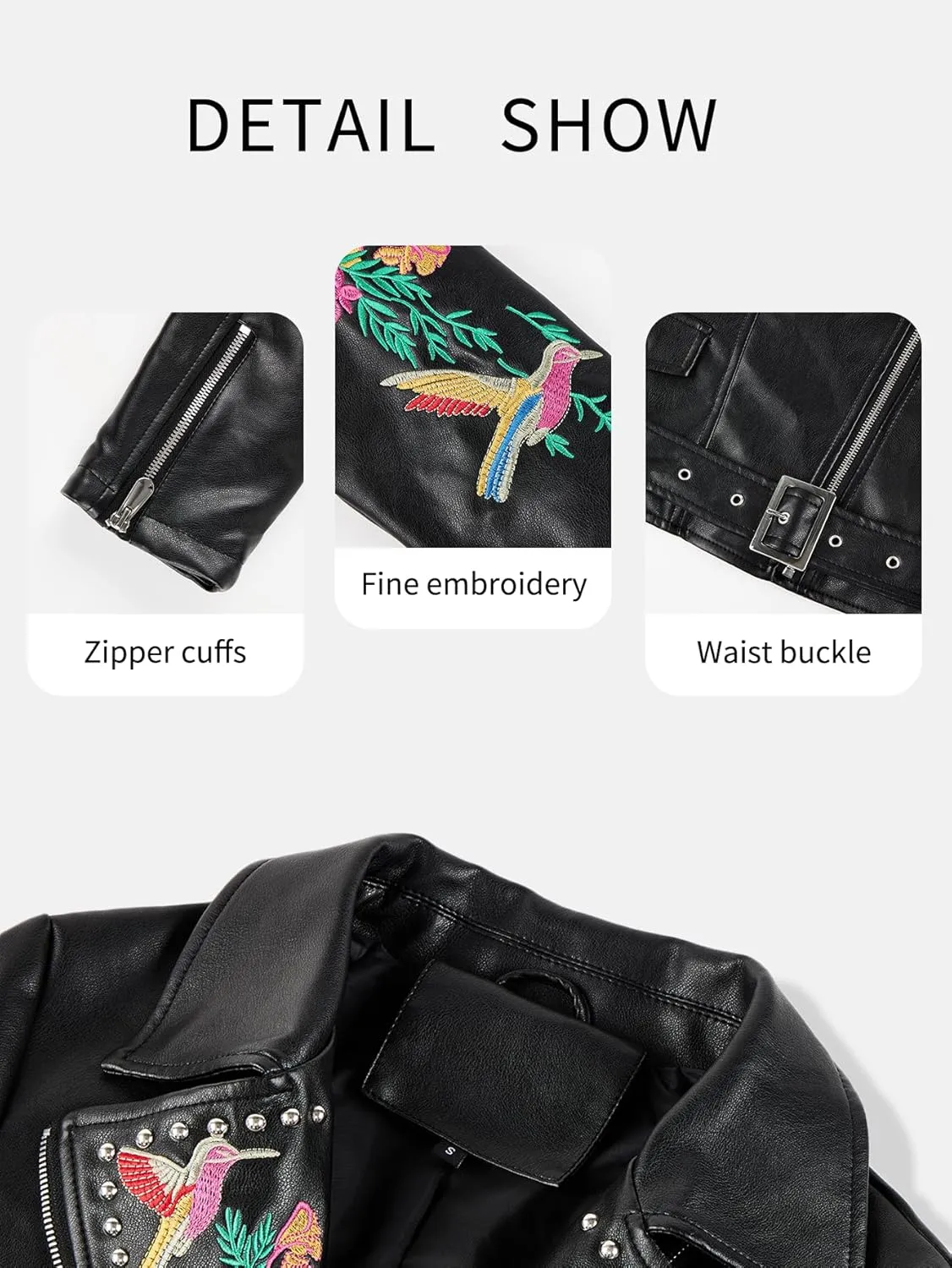 Bellivera Women's Faux Leather Casual Jacket 2025 Spring Trendy Motorcycle Outfits Lightweight Classic Coat
