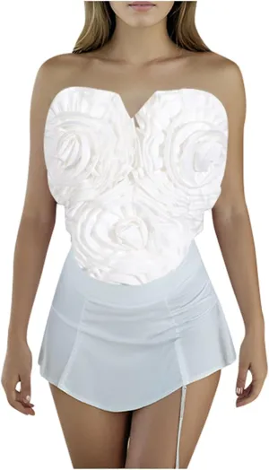 Black Sleeveless Tops for Women Crop Top Dressy Smocked V Cut Tank Square Womens Loose