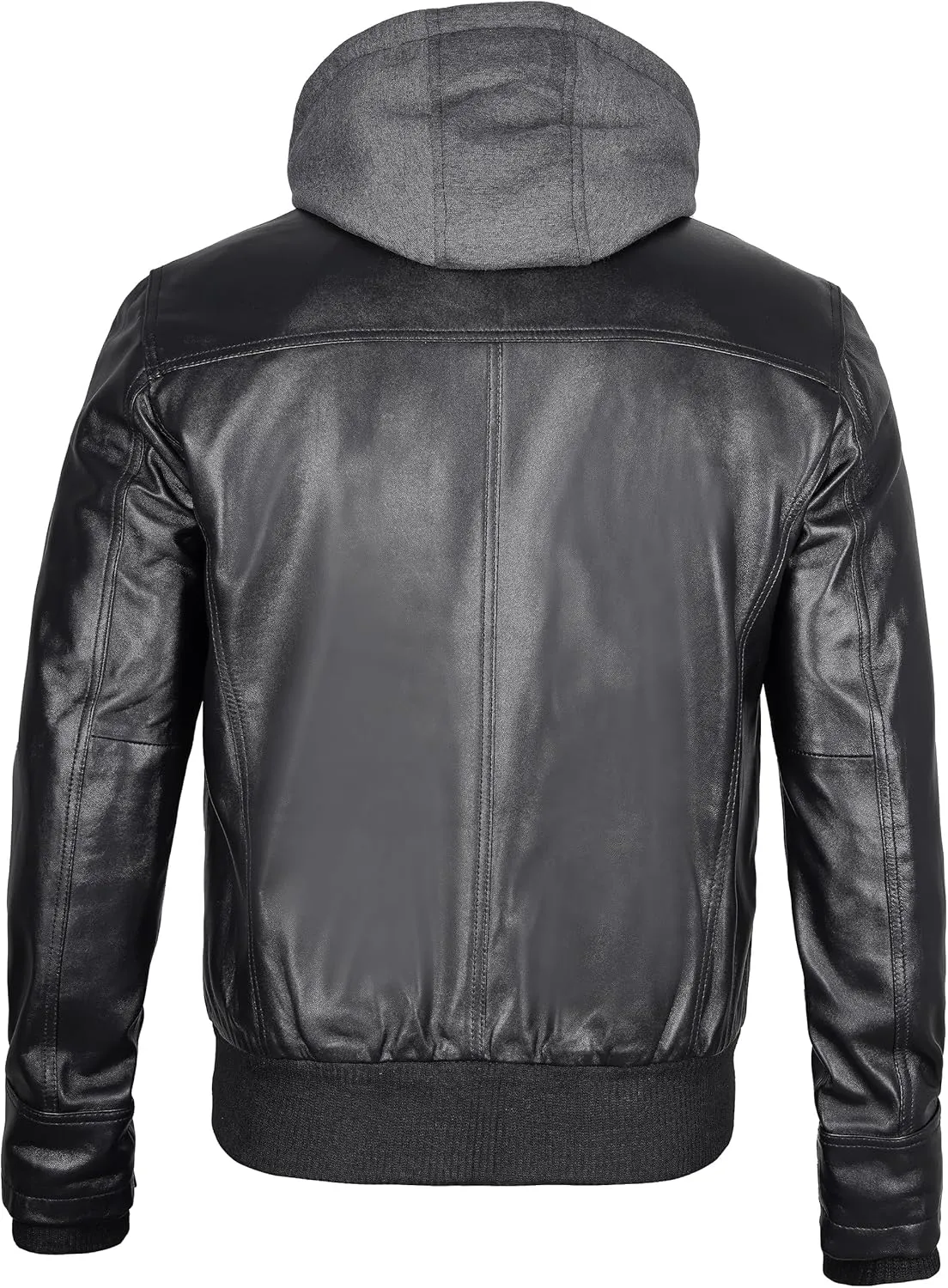 Blingsoul Mens Leather Jacket Removable Hooded Black Leather Jackets For Men