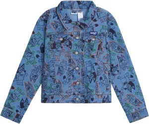 Bluey Girls Denim Jacket Toddler to Big Kid Sizes (2T - 10-12)