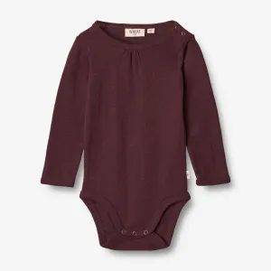 Body Gatherings Wool LS | Baby - aubergine