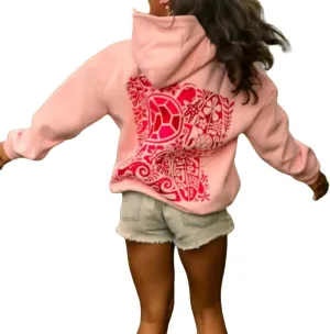 Bow Hoodie Hibiscus Women Oversized Cute Graphic Embroidered Preppy Y2K Long Sleeve Sweatshirt Pullover