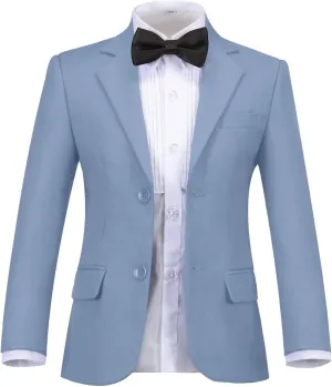 Boys' Blazer Jacket Slim Fit Single Breasted Kids Jacket for Boy Formal Sport Coat for Party Prom Wedding Size 2-20