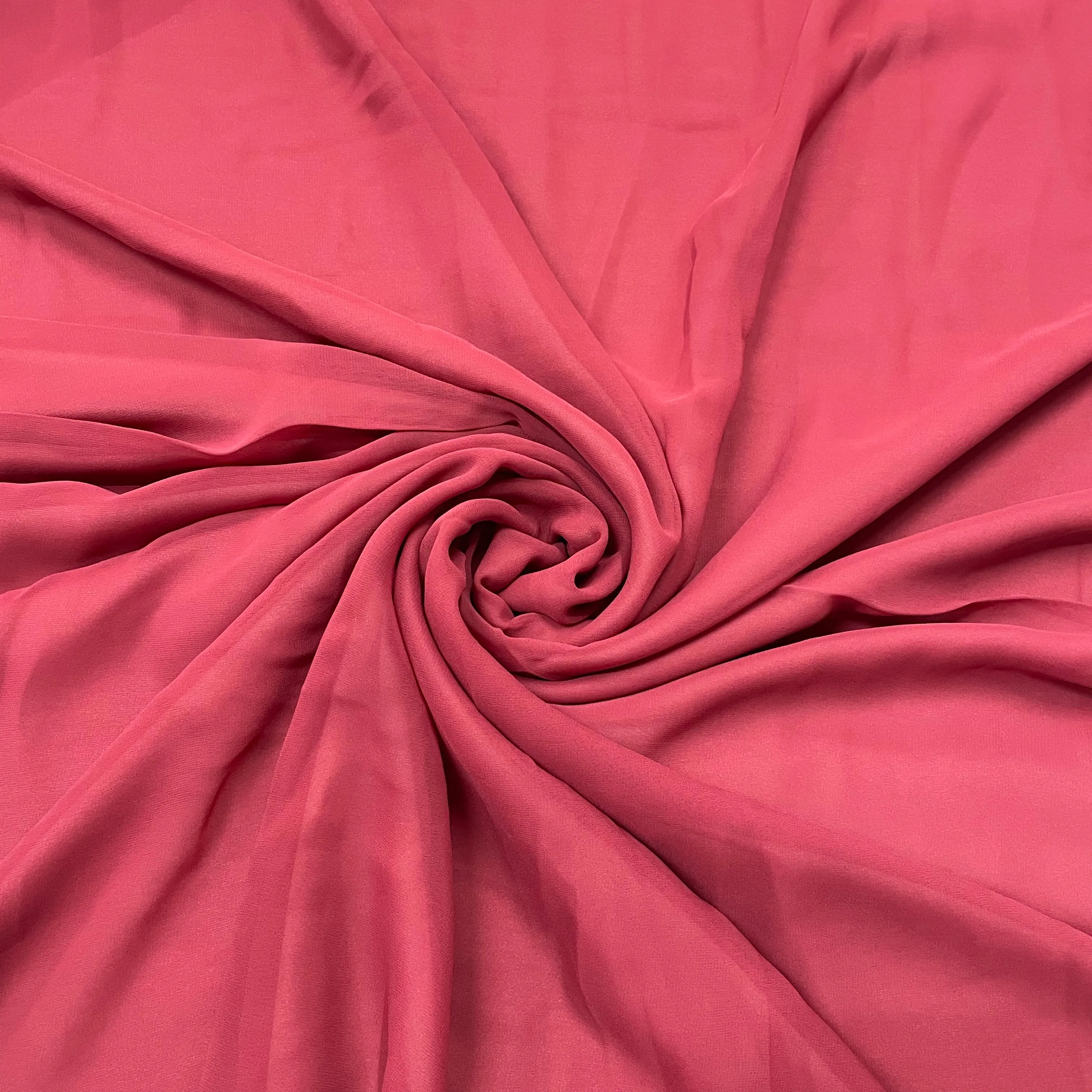 Burnt Brown Solid Georgette Fabric