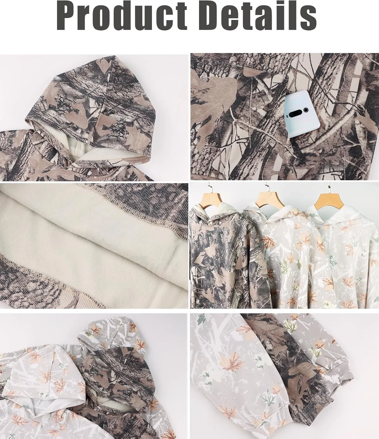 Camo Hoodie Womens Mens Maple Leaf Fleece Hooded Sweatshirt Oversized Camouflage Hoodies For Women Trendy