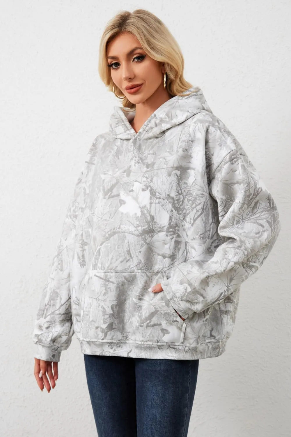 Camo Hoodie Womens Mens Maple Leaf Fleece Hooded Sweatshirt Oversized Camouflage Hoodies For Women Trendy