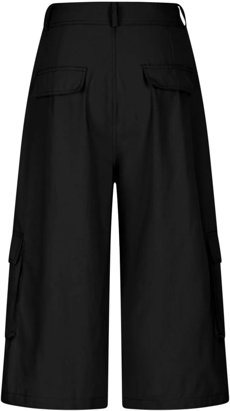 Cargo Capris for Women Loose Baggy Wide Leg Pants Lightweight Flowy High Waisted Hiking Pants Summer Y2k Clothes