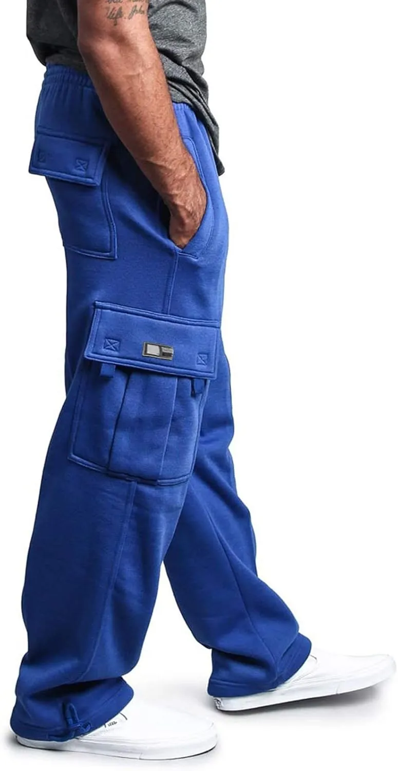 Cargo Pants for Men, Stretch Casual Joggers Athletic Pants, Cotton Loose Fit Baggy Pants Straight Leg Sweatpants