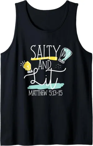 Christian Bible Verse Salty And Lit Matthew 5:13-15 Tank Top