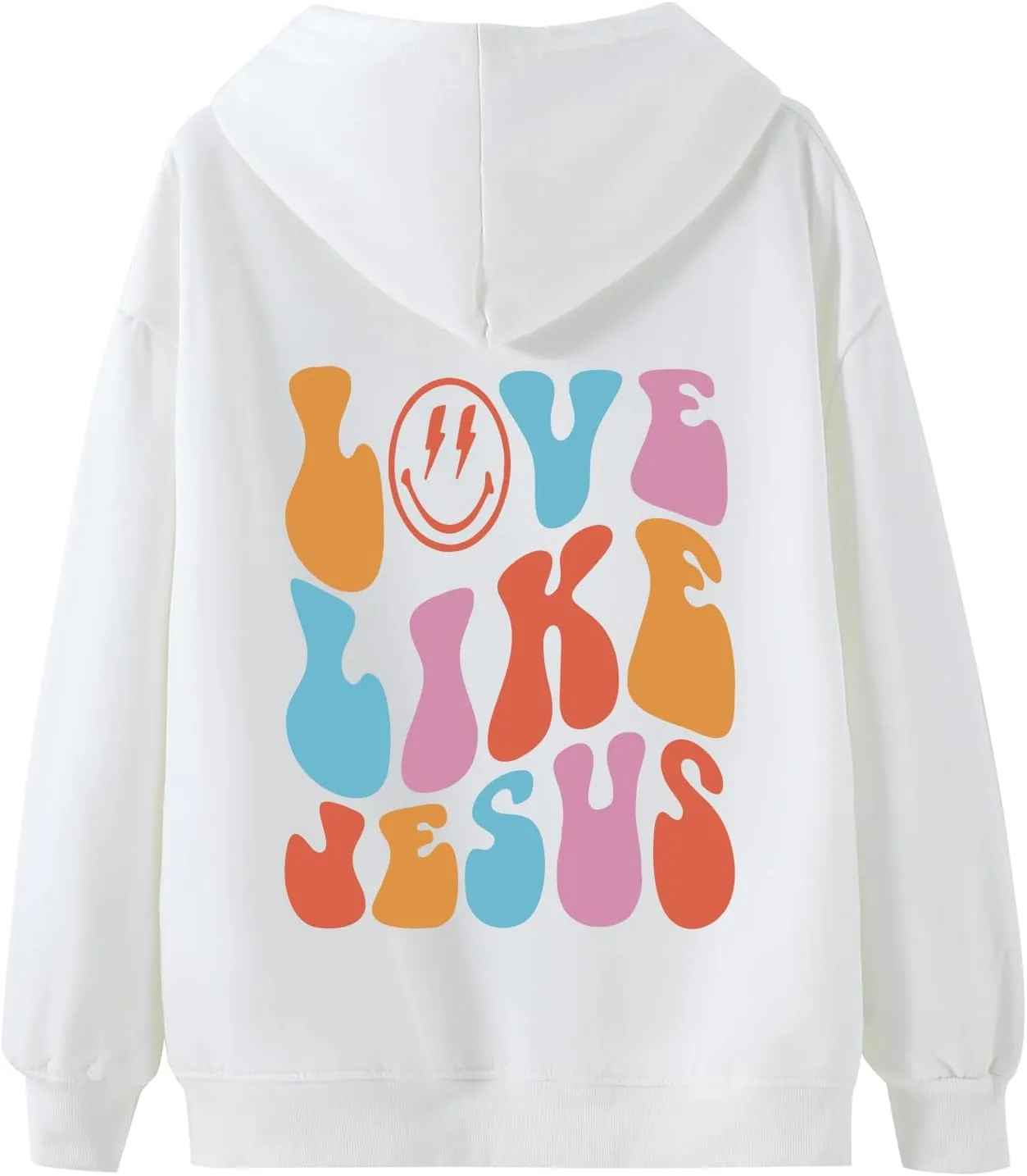 Christian Love Like Jesus Aesthetic Hoodies Oversized Graphic Preppy Sweatshirts for Women Faith Pullover Shirts Top