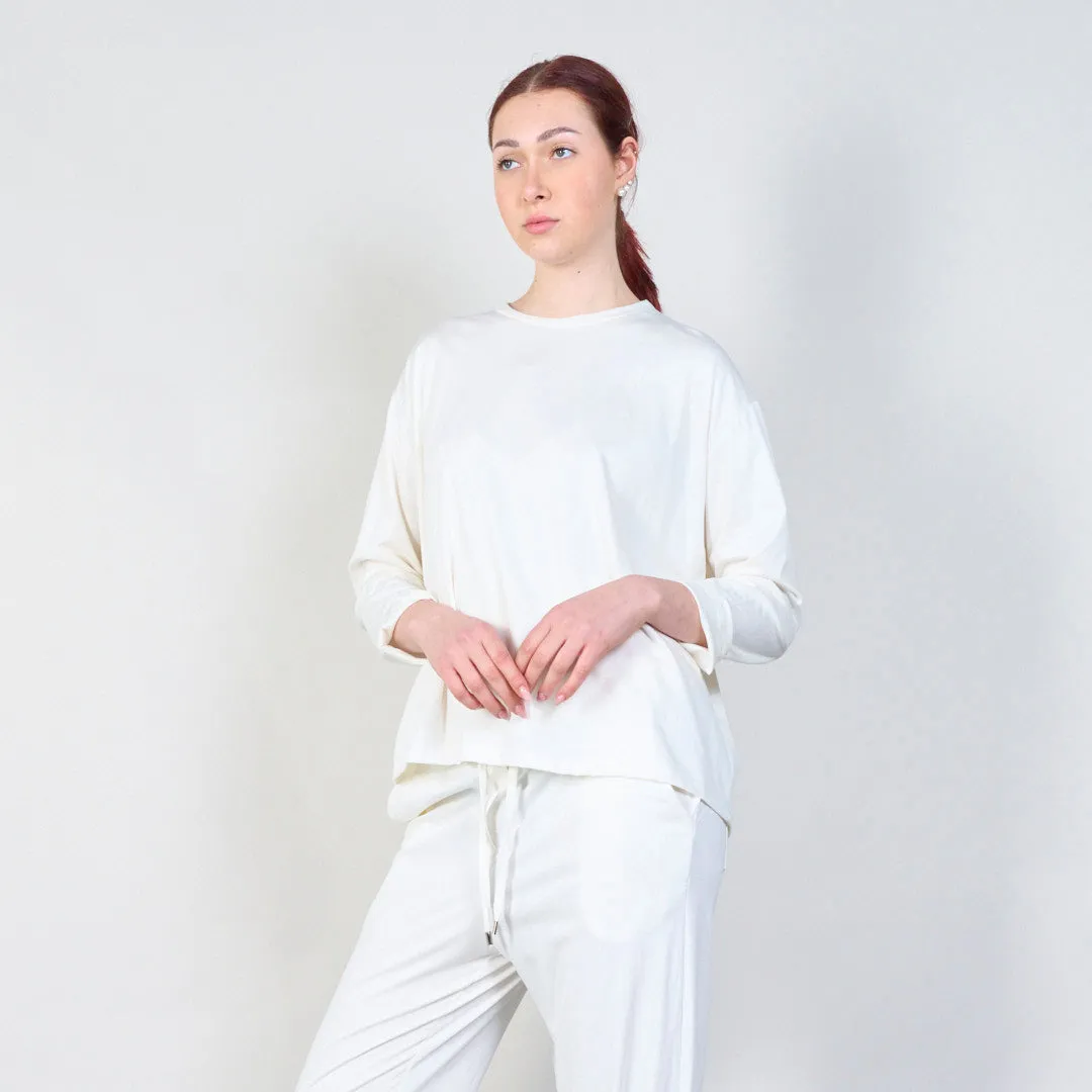 Classic relaxed fit rolled sleeve top wholesale