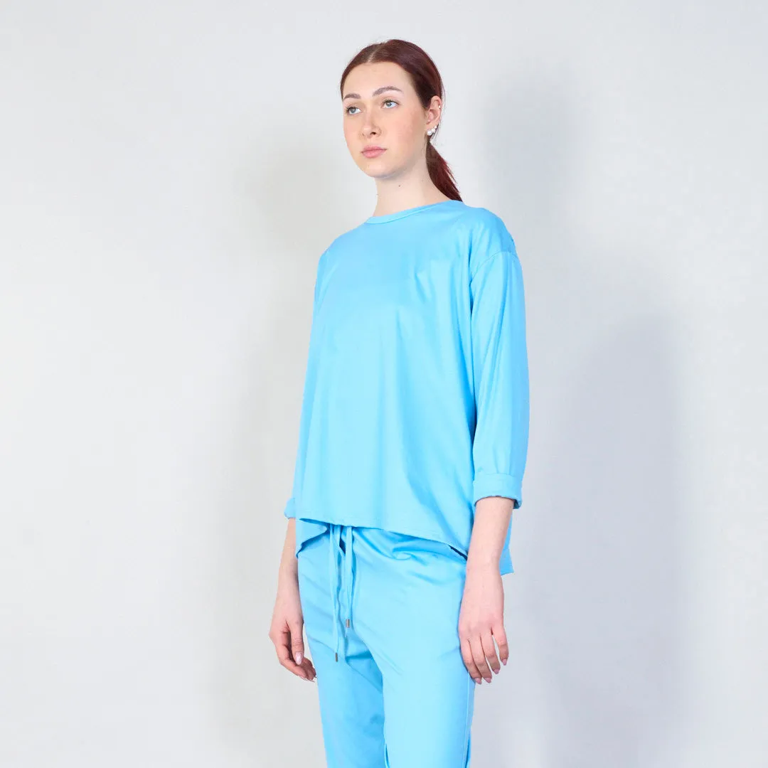 Classic relaxed fit rolled sleeve top wholesale