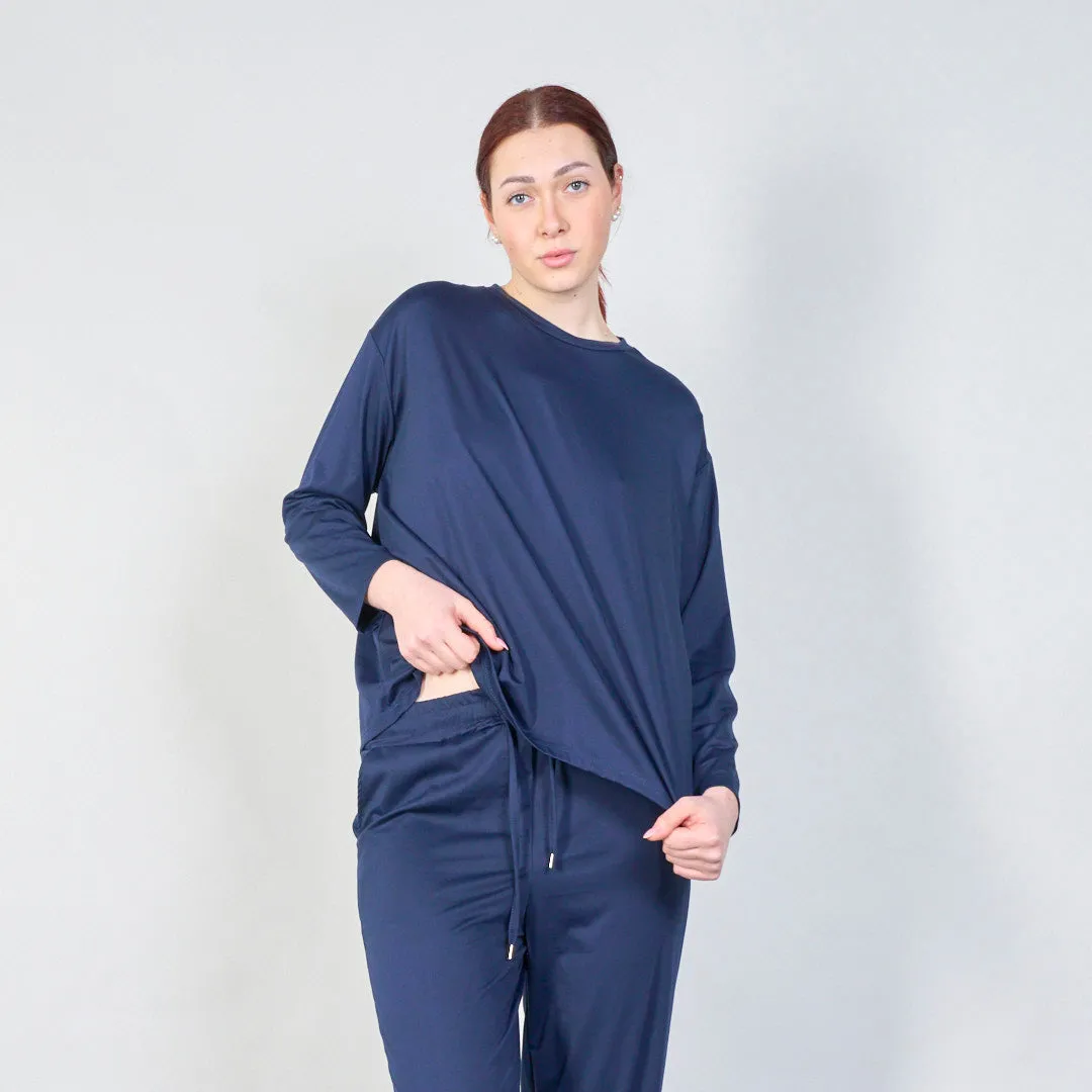 Classic relaxed fit rolled sleeve top wholesale