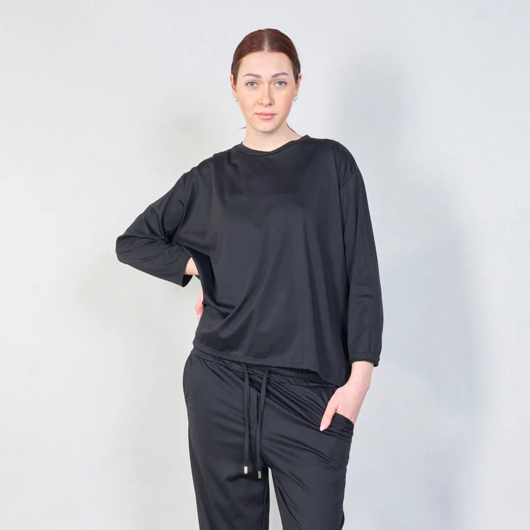 Classic relaxed fit rolled sleeve top wholesale