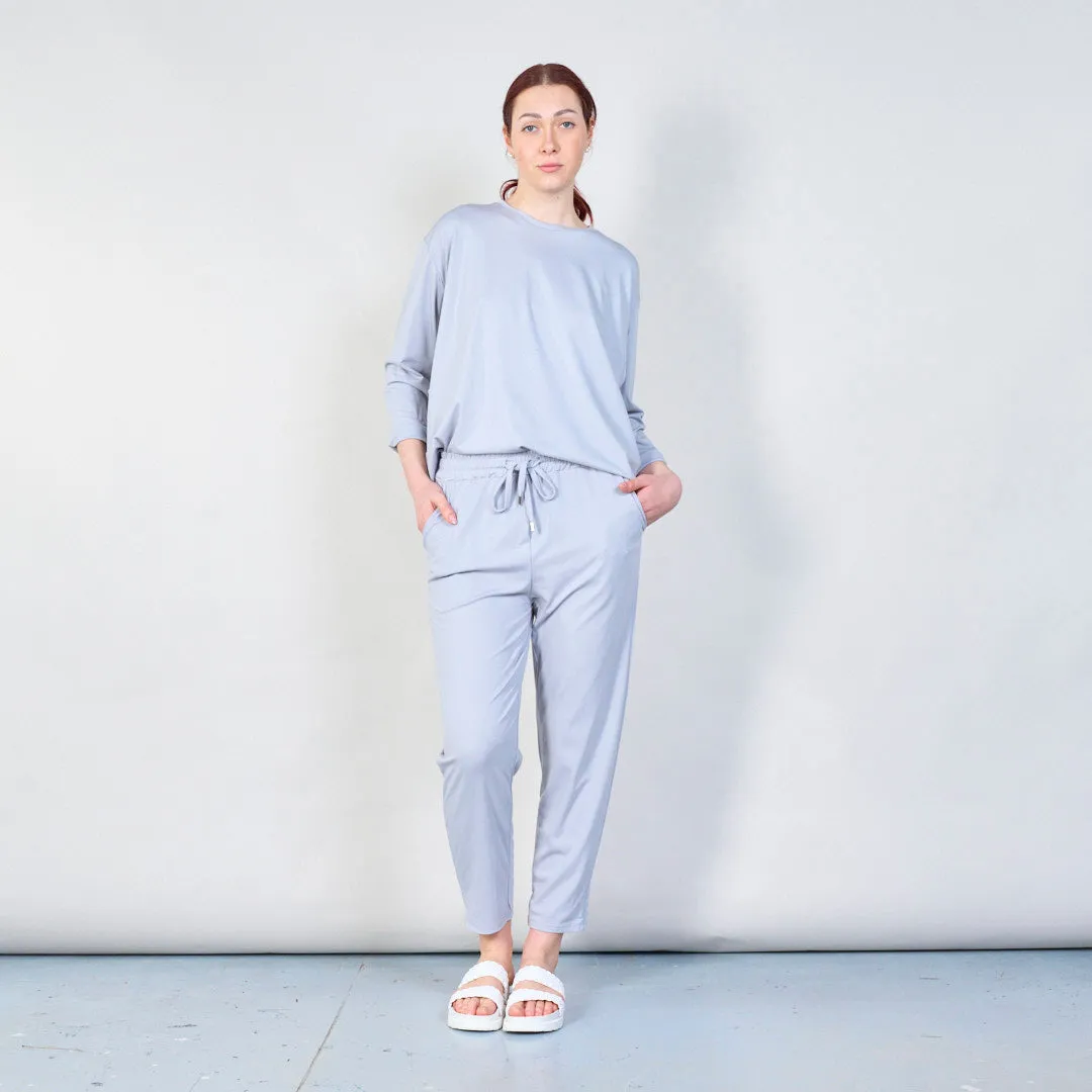 Classic relaxed fit rolled sleeve top wholesale