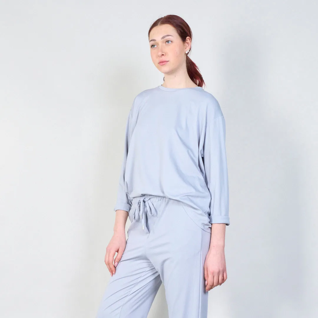 Classic relaxed fit rolled sleeve top wholesale
