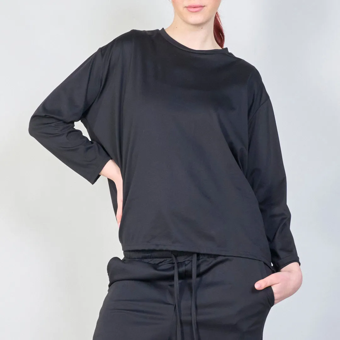Classic relaxed fit rolled sleeve top wholesale