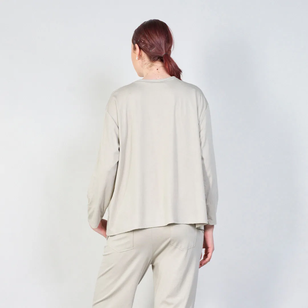 Classic relaxed fit rolled sleeve top wholesale