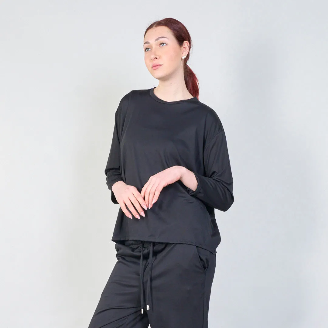 Classic relaxed fit rolled sleeve top wholesale