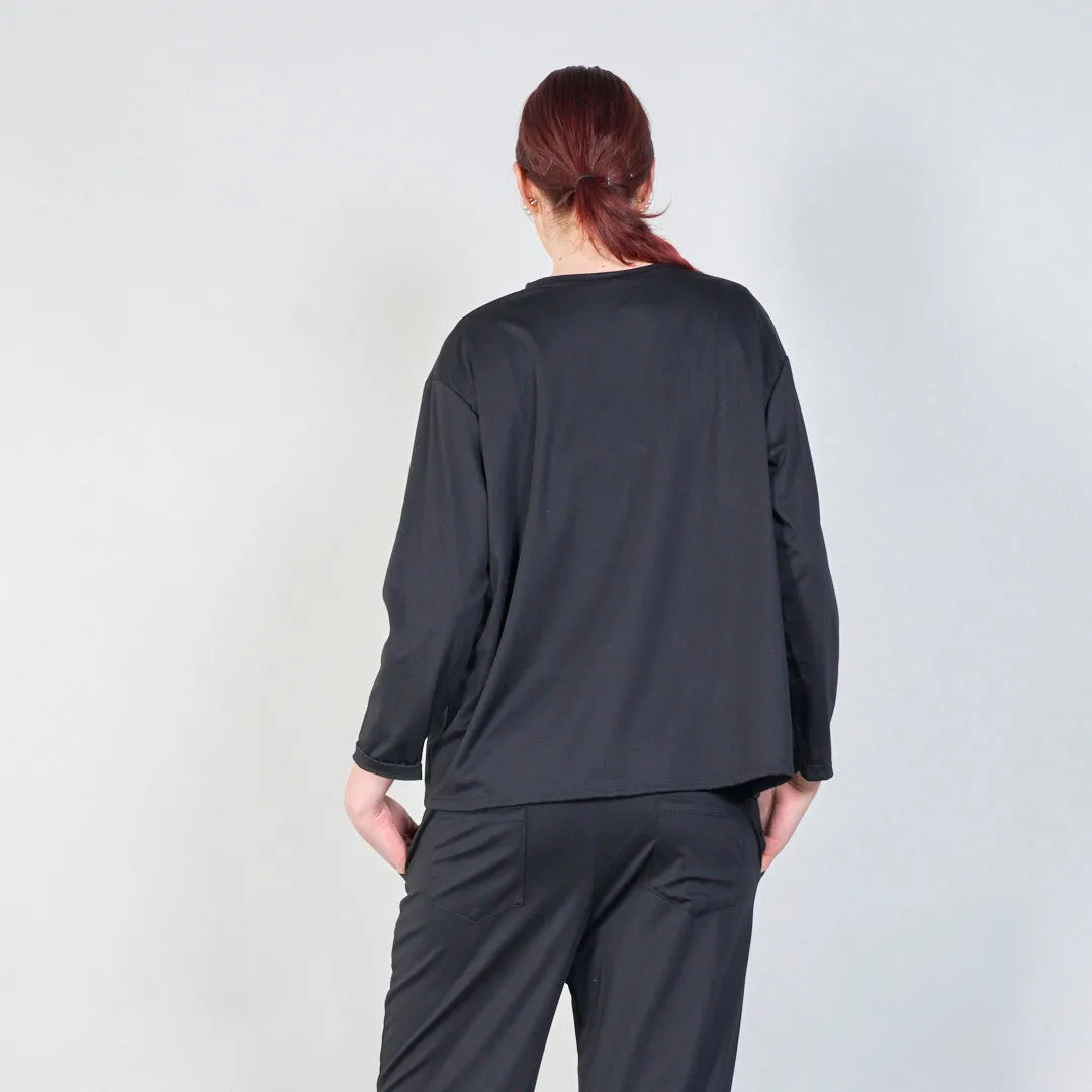 Classic relaxed fit rolled sleeve top wholesale