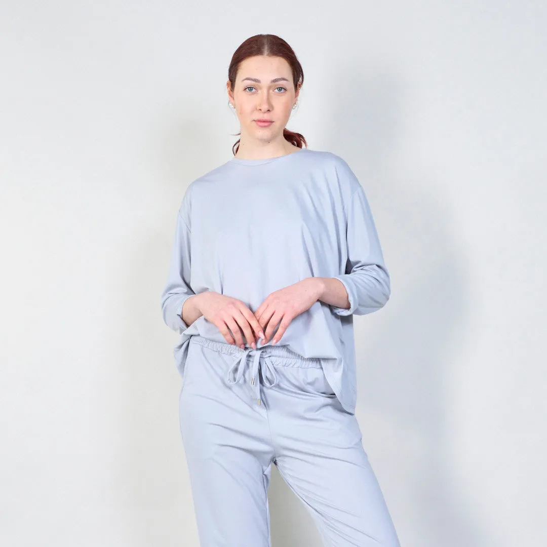 Classic relaxed fit rolled sleeve top wholesale