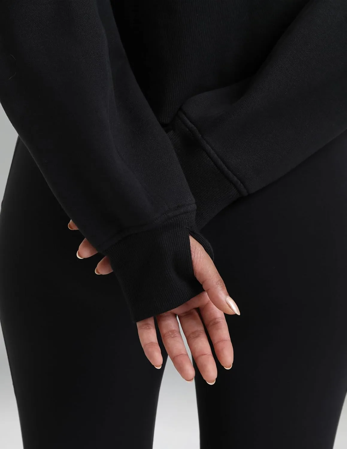 Colorfulkoala Women's Fleece Lined Oversized Hoodies Full-Zip Casual Workout Sweatshirts with Thumb Holes