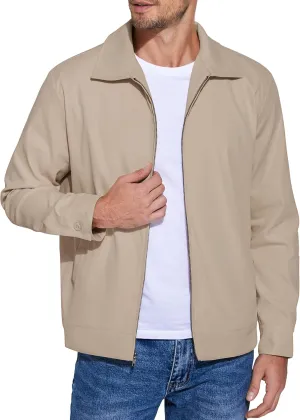 COOFANDY Men's Lightweight Zip Up Jacket Eisenhower Work Office Jackets Casual Golf Outwear