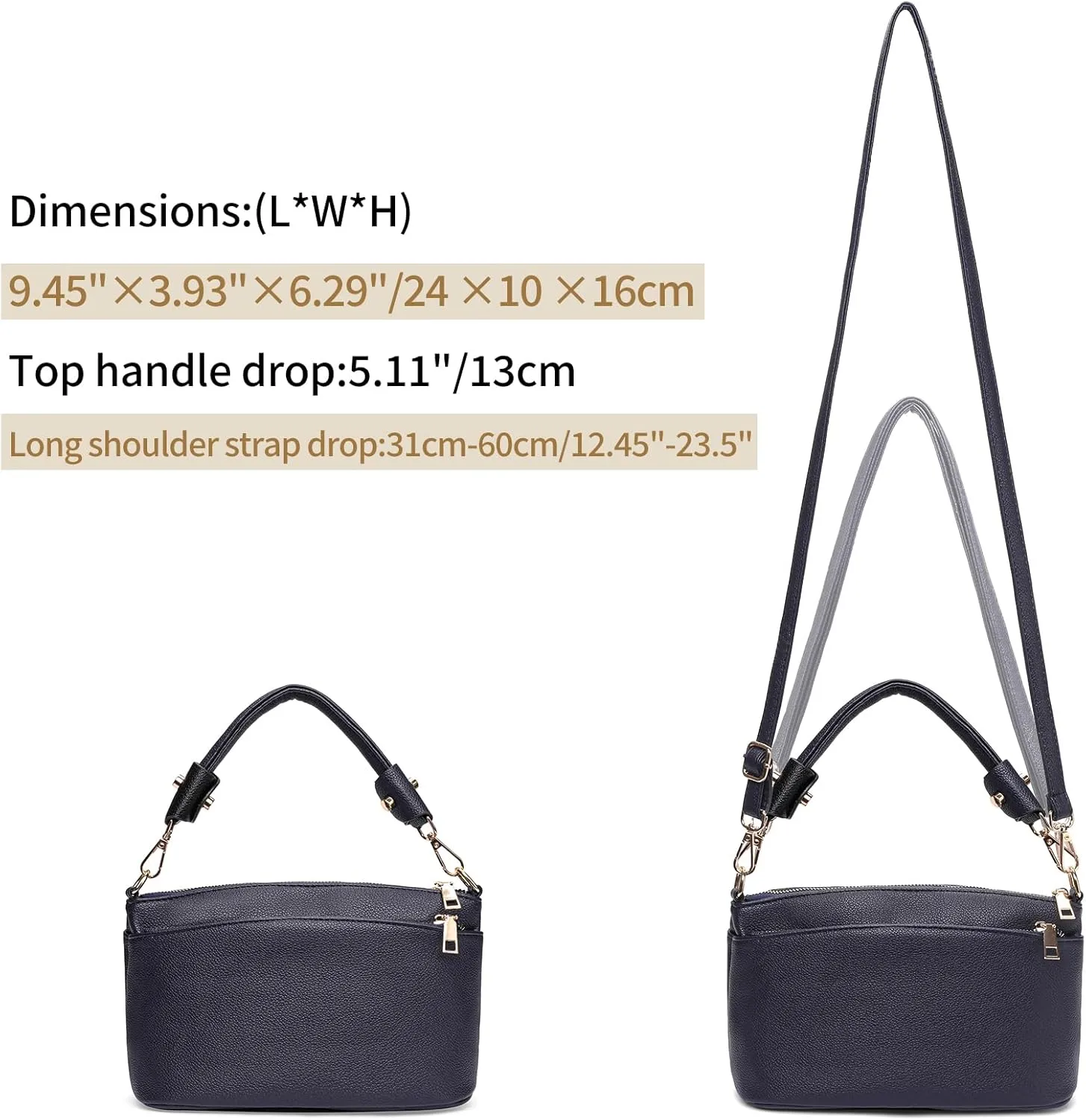 Crossbody Bag for Women, Vegan Leather Top Handle Handbags Small Shoulder Purse