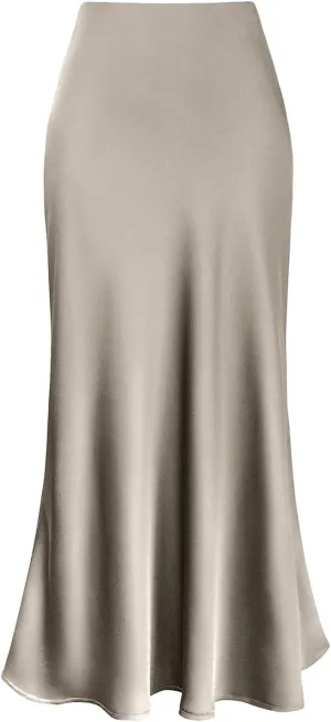 Cute Skirts for Women High Waisted A-Line Solid Color Satin Trendy Fairy Workout Womens Elegant Summer Sexy Flowy