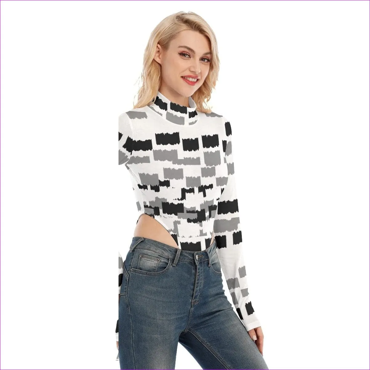 Deity Womens Turtleneck Long Sleeve Bodysuit