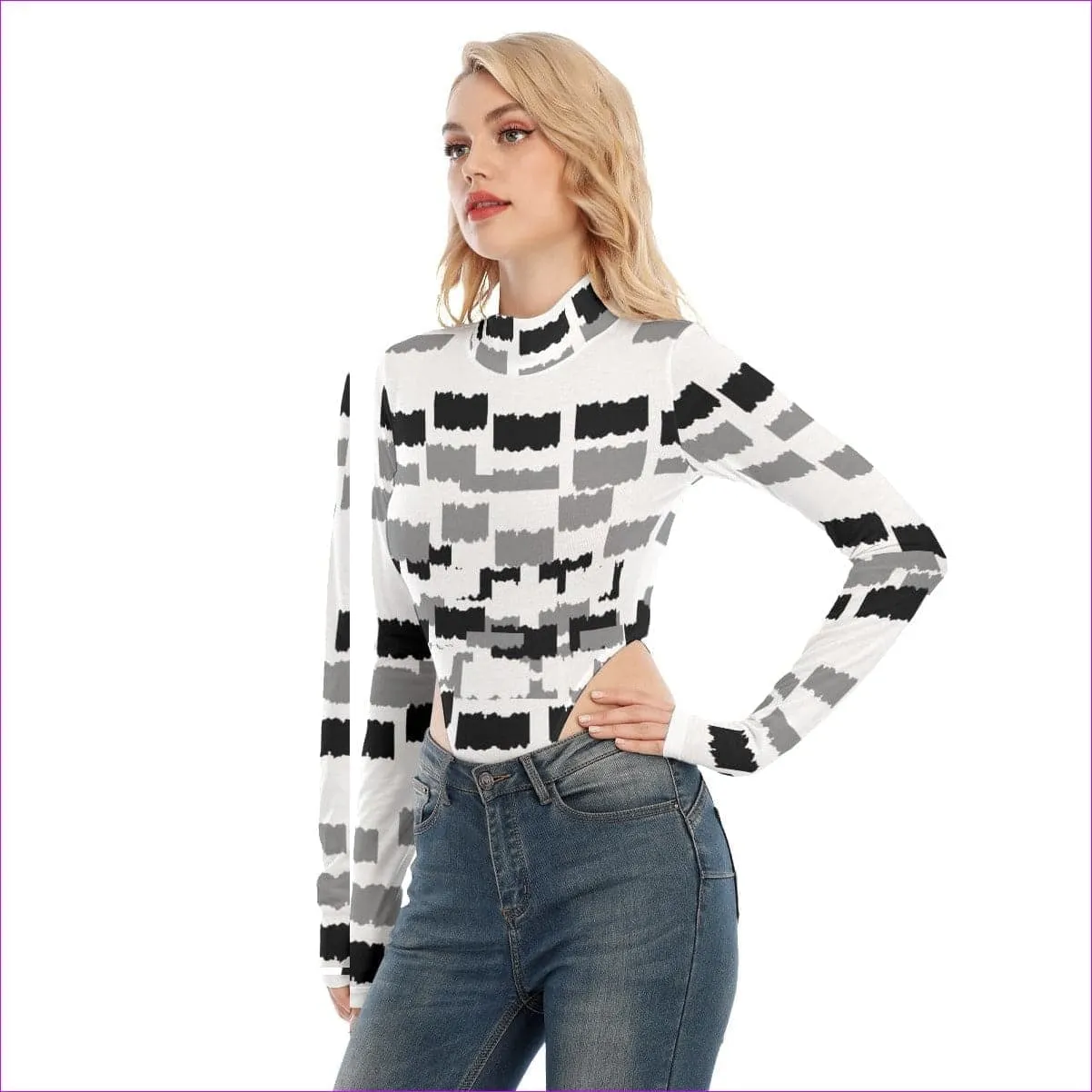Deity Womens Turtleneck Long Sleeve Bodysuit