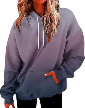 DOLKFU Women's Tie Dye Oversized Hoodies Rainbow Pullover Shirt Cute Long Sleeve Sweatshirts Teen Girls Trendy Clothes 2023