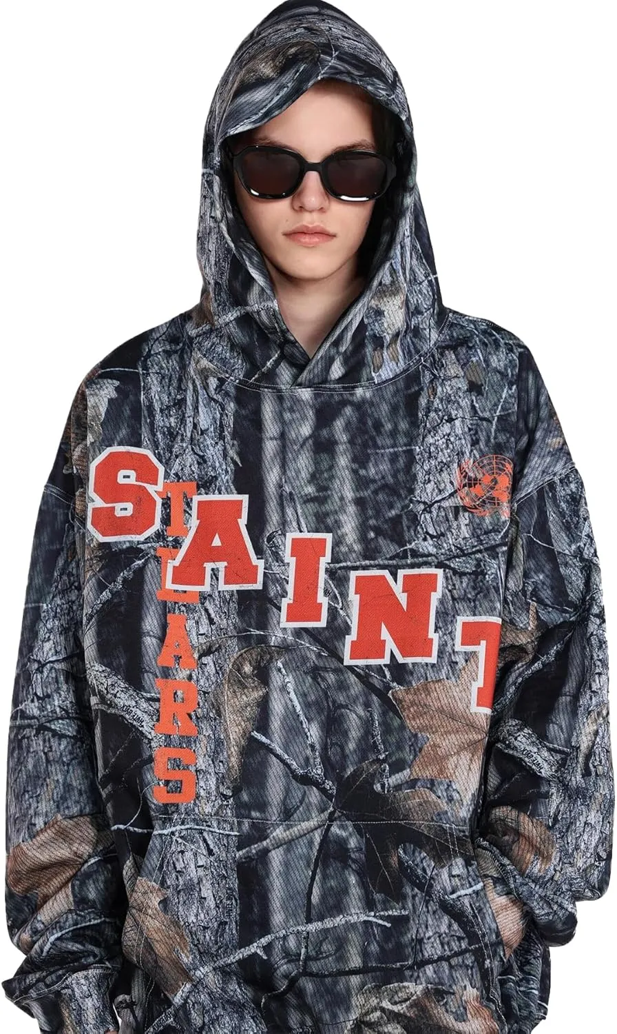 DONCARE Saint Tears Camouflage Vintage Full Patterm Print Hoodie Oversized Casual Daily Match Sweatshirts