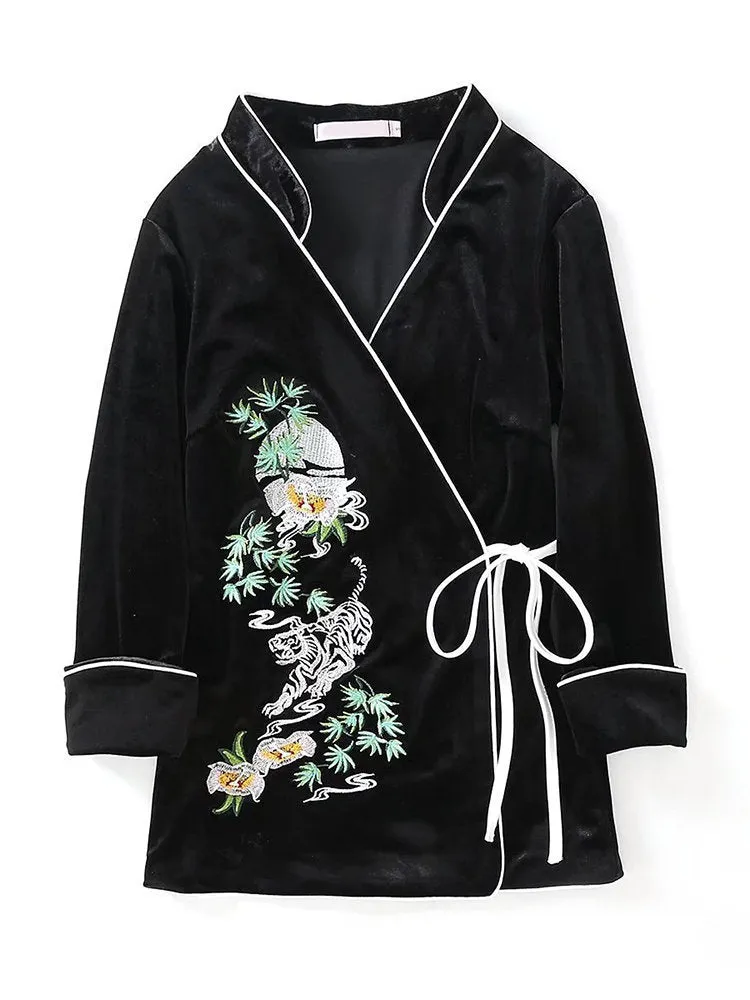 Ethnic Printed Long Sleeve Coats