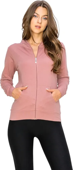 EttelLut Lightweight Comfy Cotton Casual Active Full Zip-up/Pullover Plain Hoodie Jacket
