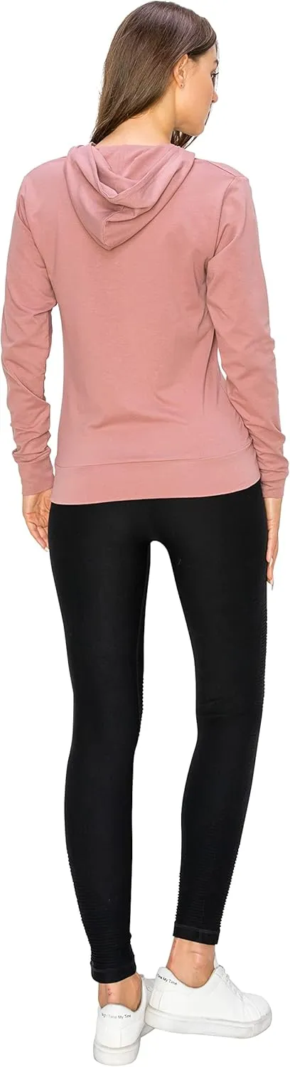 EttelLut Lightweight Comfy Cotton Casual Active Full Zip-up/Pullover Plain Hoodie Jacket