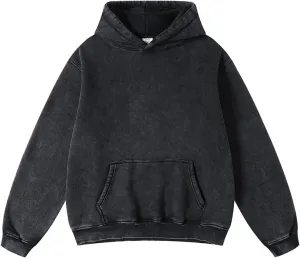 FAIABLE Womens Oversized Vintage Acid Wash Cotton Fleece Hoodie for Women