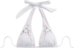 Floerns Women's Floral Print Triangle Bikini Top Halter Neck Tie Back Swimwear