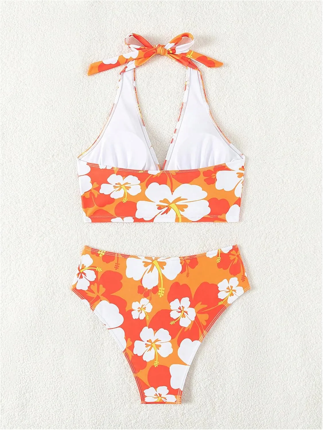 Floerns Women's Two Piece Tankini Swimsuit Floral Halter Top Beach Bathing Suit