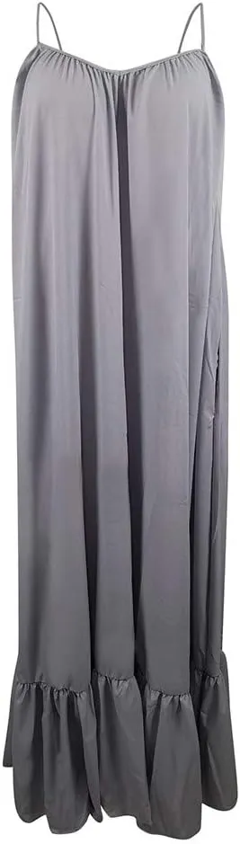 Flowy Maxi Dress Casual Y2K Boho Spaghetti Strap Beach Long Dress Sleeveless Vintage Tiered Plus Size Swing Dresses